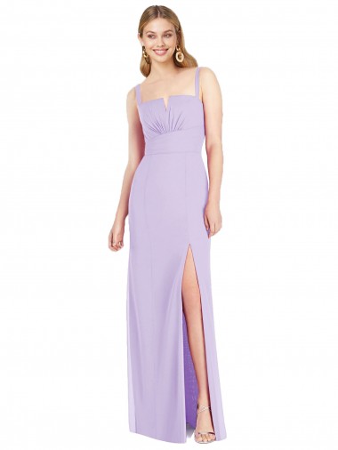 Buy Spaghetti Straps Mermaid Chiffon Bridesmaid Dress with Side Front Slit UK