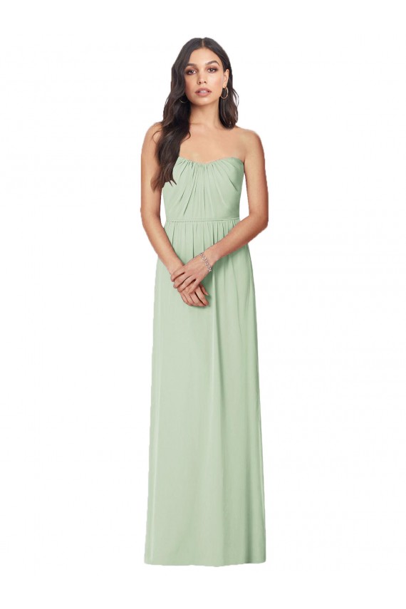 Buy Strapless Sweetheart All-Over Shirring Chiffon Bridesmaid Dress UK
