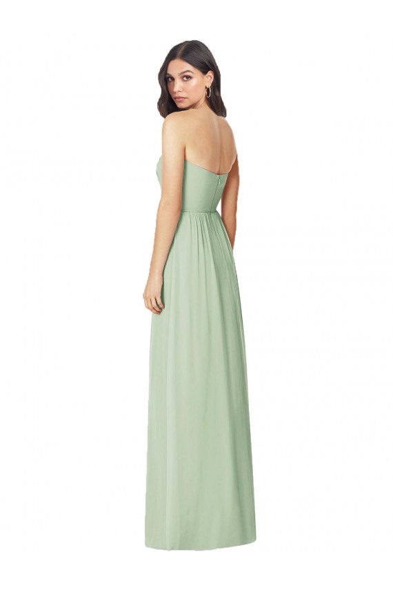 Buy Strapless Sweetheart All-Over Shirring Chiffon Bridesmaid Dress UK