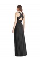 Buy Full Length V-Neck Chiffon Bridesmaid Dress with Wide Criss Cross Straps UK