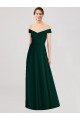 Buy Full length Off the Shoulder Chiffon Bridesmaid Dress UK