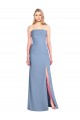 Buy Trumpet Full Length Strapless Chiffon Bridesmaid Dress with Slit UK