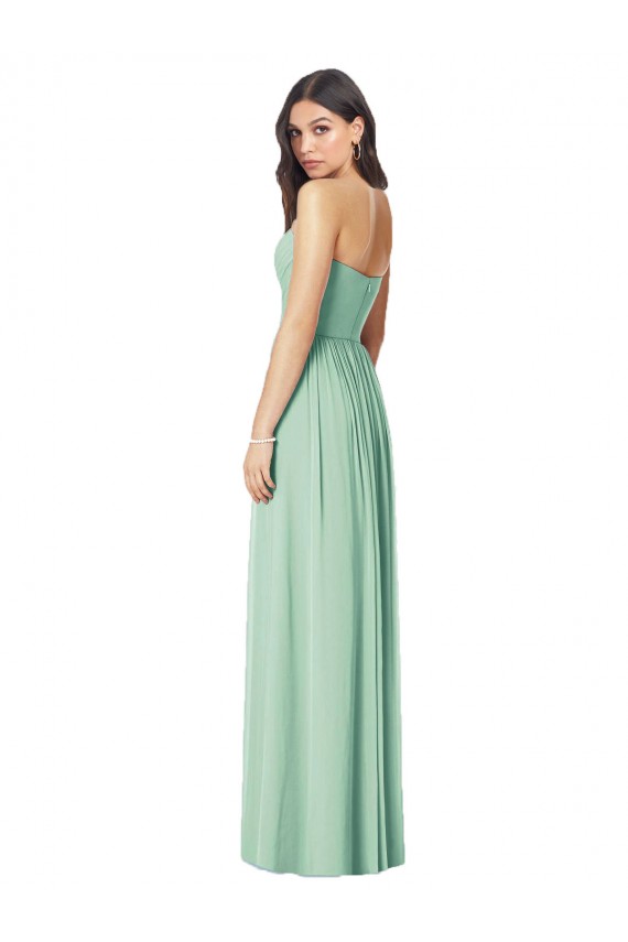 Buy Draped Sweetheart Strapless Long Chiffon Bridesmaid Dress UK