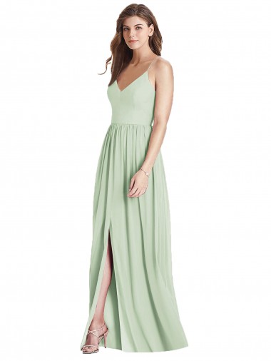 Buy Criss Cross Strap Backless Maxi Long Chiffon Bridesmaid Dress UK