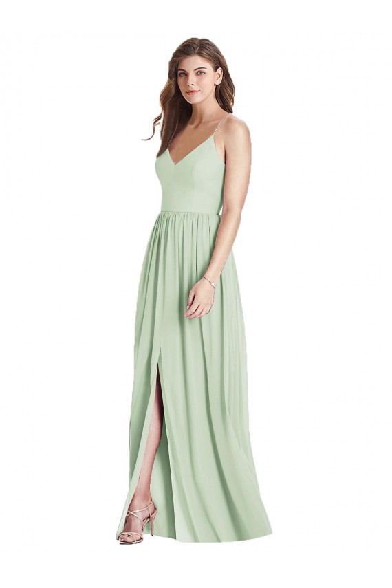 Buy Criss Cross Strap Backless Maxi Long Chiffon Bridesmaid Dress UK