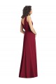 Buy Draped V-Neck Long Sleeveless Chiffon Bridesmaid Dress UK