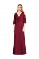 Buy Draped V-Neck Bell Sleeves V-Back Chiffon Bridesmaid Dress UK