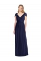 Buy V-Neck Cap Sleeves Sheer Back Chiffon Bridesmaid Dress UK