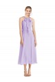 Buy Midi Length Halter Plunging V-Back Chiffon Bridesmaid Dress / Cocktail Dress UK