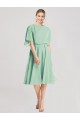 Buy Open Back Flutter Sleeves Cocktail Length Chiffon Bridesmaid Dress UK