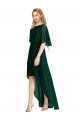Buy Plunging V Back Flutter Sleeves Cocktail Length Chiffon Bridesmaid Dress UK