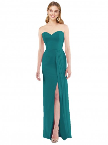 Buy Sweetheart Neckline Lux Chiffon Bridesmaid Dress with Side Slit UK