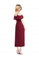 Buy Cocktail Wrap Chiffon Bridesmaid Dress with Fluttering Ruffles UK