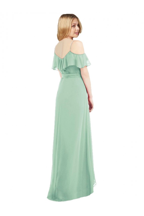 Buy High Low Off the Shoulder Wrap Chiffon Bridesmaid Dress  UK