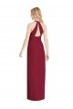 Buy V-Neck Halter Chiffon Maxi Formal Bridesmaid Dress Open Back UK