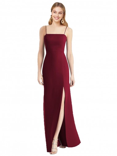 Buy Tie-Back Cutout Trumpet Chiffon Bridesmaid Dress with Front Slit UK