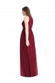Buy Shirred Skirt Jewel Neck Halter Chiffon Bridesmaid Dress with Front Slit UK