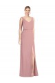 Buy Blouson Bodice Chiffon Bridesmaid Dress with Front Slit UK