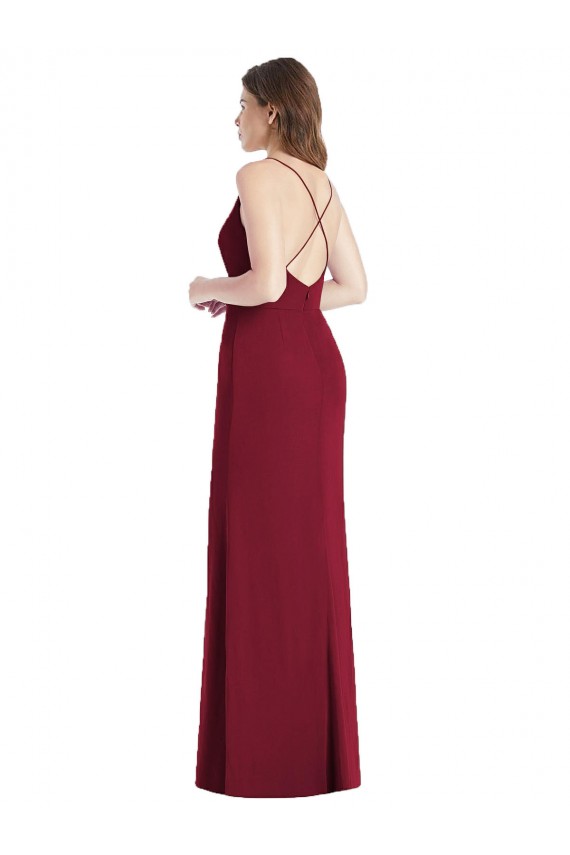 Buy Criss Cross Back Mermaid Wrap Chiffon Bridesmaid Dress UK