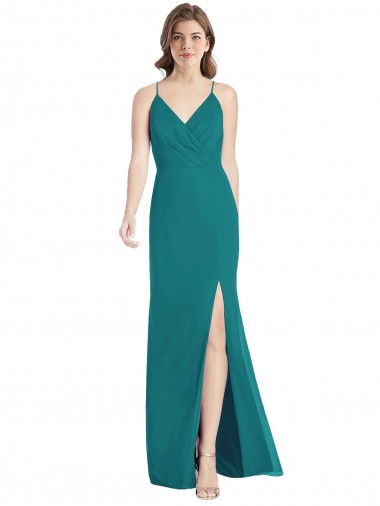 Buy Criss Cross Back Mermaid Wrap Chiffon Bridesmaid Dress UK