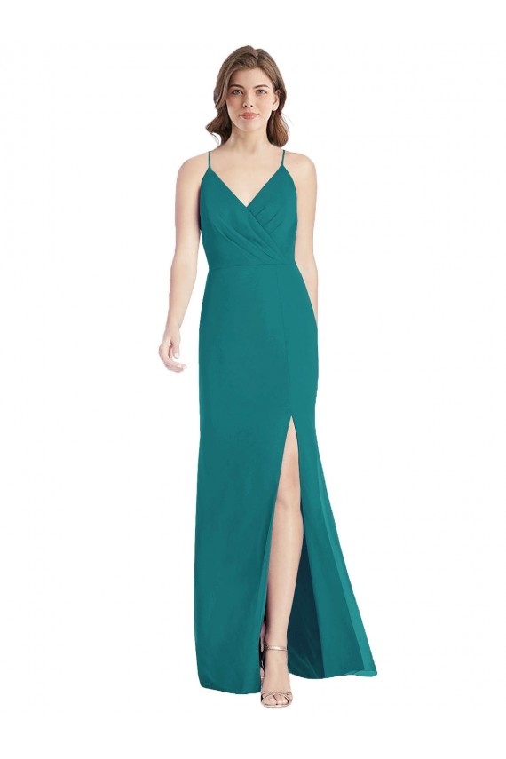 Buy Criss Cross Back Mermaid Wrap Chiffon Bridesmaid Dress UK