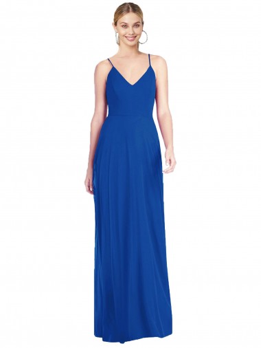 Buy Criss Cross Back A-Line Chiffon Maxi Bridesmaid Dress UK