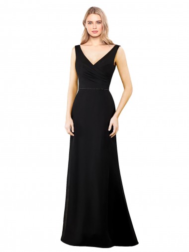 Buy V-Neckline Chiffon Bridesmaid Dress / Prom Dress with Draped Bodice UK