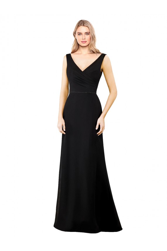 Buy V-Neckline Chiffon Bridesmaid Dress / Prom Dress with Draped Bodice UK