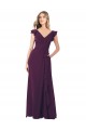 Buy Ruffle Cap Sleeves Long Chiffon Bridesmaid Dress UK