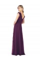 Buy Ruffle Cap Sleeves Long Chiffon Bridesmaid Dress UK