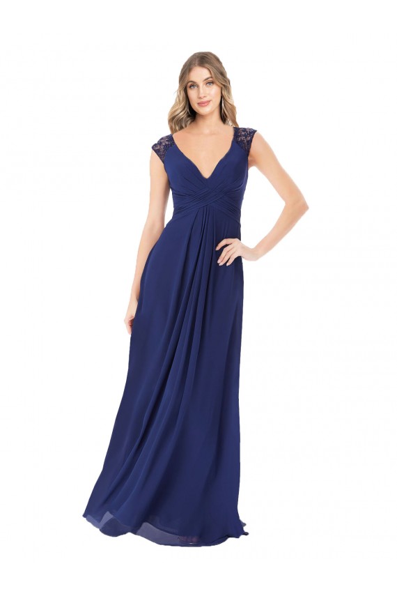 Buy Embroidered Keyhole Back Chiffon Bridesmaid Dress UK