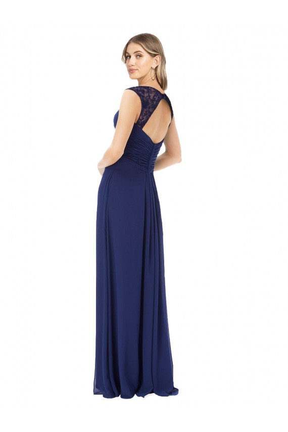 Buy Embroidered Keyhole Back Chiffon Bridesmaid Dress UK