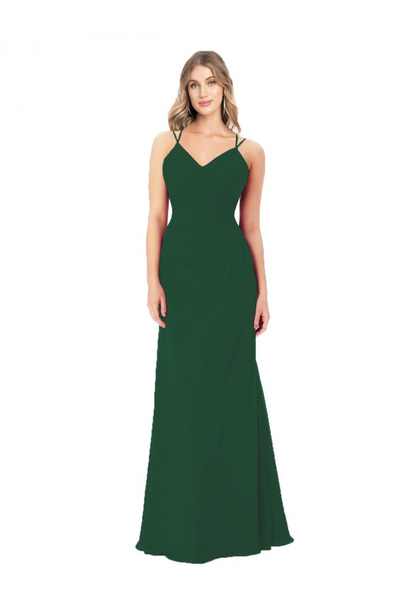 Buy Criss Cross Strappy Chiffon Bridesmaid Dress UK