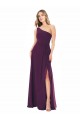 Buy One Shoulder Chiffon Bridesmaid Dress with Tie Belt UK