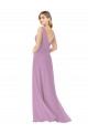 Buy Simple Chiffon V-Neck Bridesmaid Dress with Draped V-Back UK