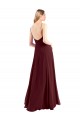 Buy Spaghetti Straps V-Neck Long Chiffon Bridesmaid Dress with Side Slit UK