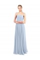 Buy Luxe Chiffon Straight Neckline Long Chiffon Bridesmaid Dress with Skinny Straps UK