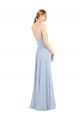 Buy Luxe Chiffon Straight Neckline Long Chiffon Bridesmaid Dress with Skinny Straps UK