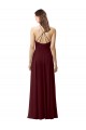 Buy Slim Long High Halter Neck Chiffon Bridesmaid Dress with High Side Slit UK