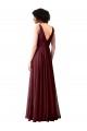 Buy Draped Cowl Neck Long Chiffon Bridesmaid Dress with Wide Straps UK