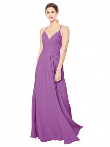 Buy Braided Straps Cross Back Sweetheart Chiffon Bridesmaid Dress UK