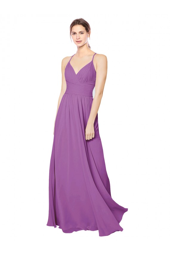 Buy Braided Straps Cross Back Sweetheart Chiffon Bridesmaid Dress UK