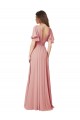 Buy Flutter Sleeves Plunging V-Neck Boho Chiffon Bridesmaid Dress UK
