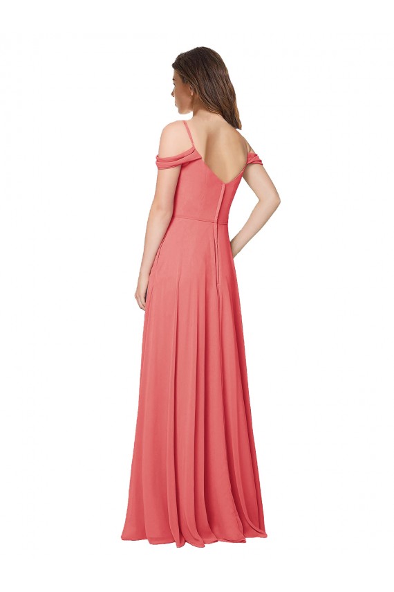 Buy Draped Off the Shoulder Straps Chiffon Bridesmaid Dress UK