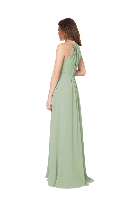 Buy High Halter Neck Keyhole Chiffon Bridesmaid Dress UK