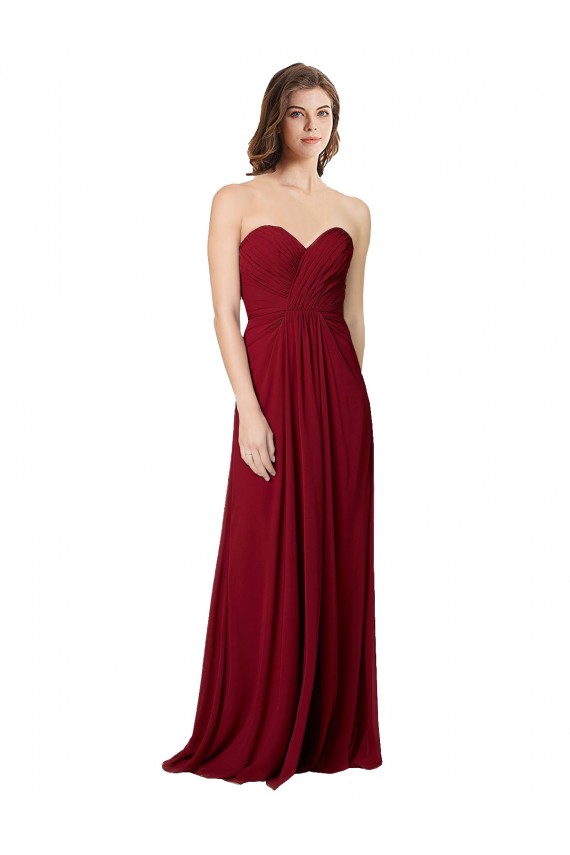 Buy Draped Sweetheart Long Grecian Inspired Chiffon Bridesmaid Dress UK