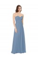 Buy Chiffon A-Line Wraparound Draping Long Bridesmaid Dress UK