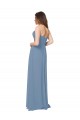 Buy Chiffon A-Line Wraparound Draping Long Bridesmaid Dress UK