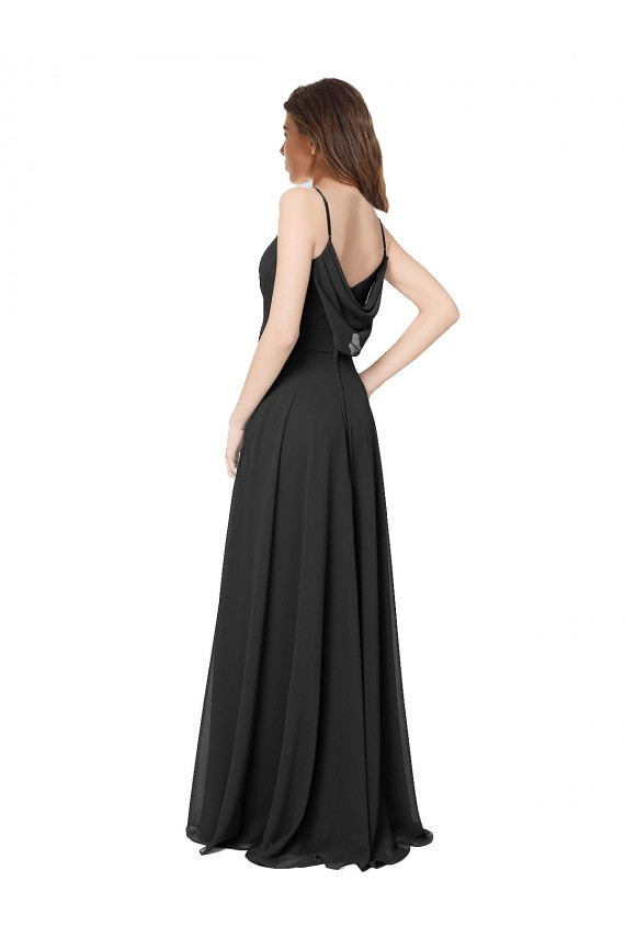 Buy Cowl Back Spaghetti Straps Long Chiffon Bridesmaid Dress  UK