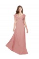 Buy Flounced V Neckline Flutter Sleeves Chiffon Bridesmaid Dress UK